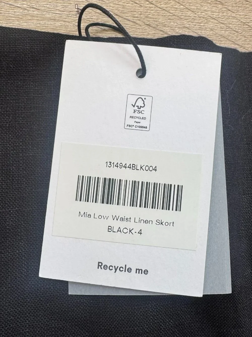 NWT Reformation Mia Low Waist Linen Skort Black 4